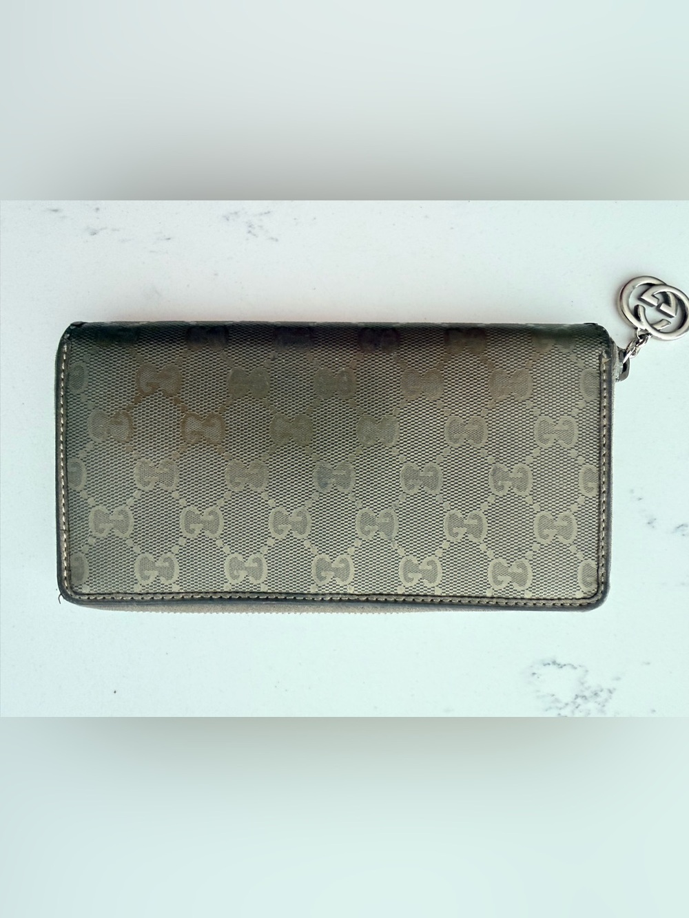 Gucci Emblem Zip Around Wallet